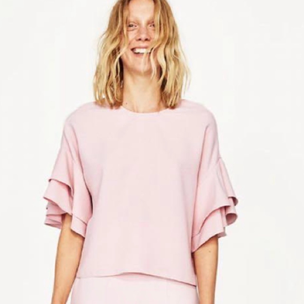 Zara Ruffle Sleeve Blouse